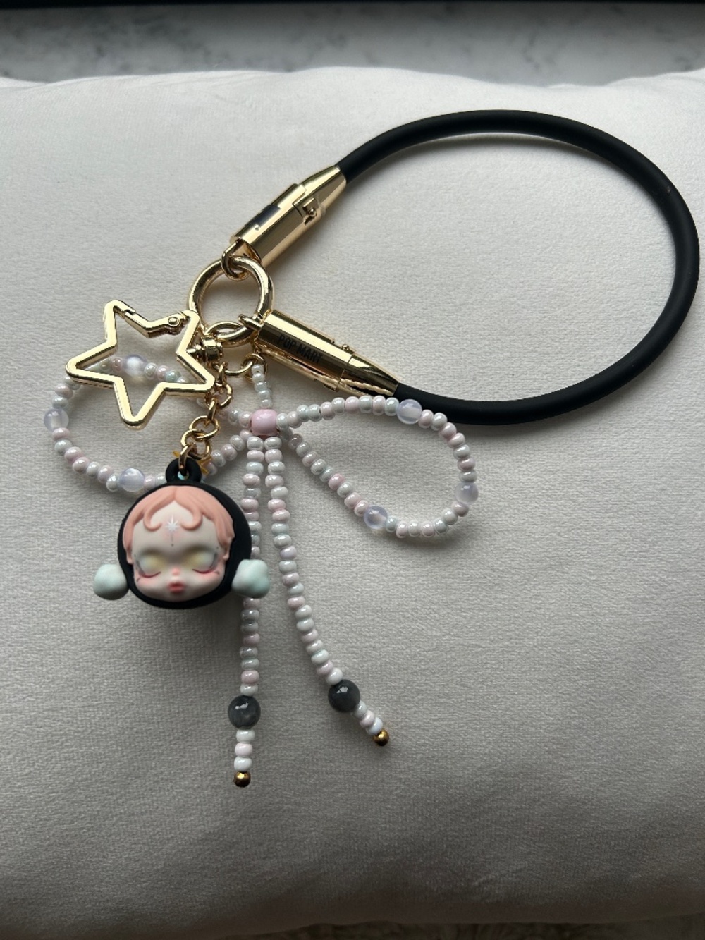 POP MART Exclusive Key Chain w/ Beaded Bow Detail
